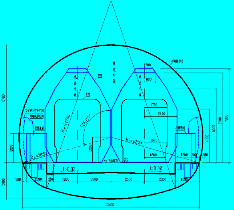 双线隧道限界及衬砌内轮廓.png