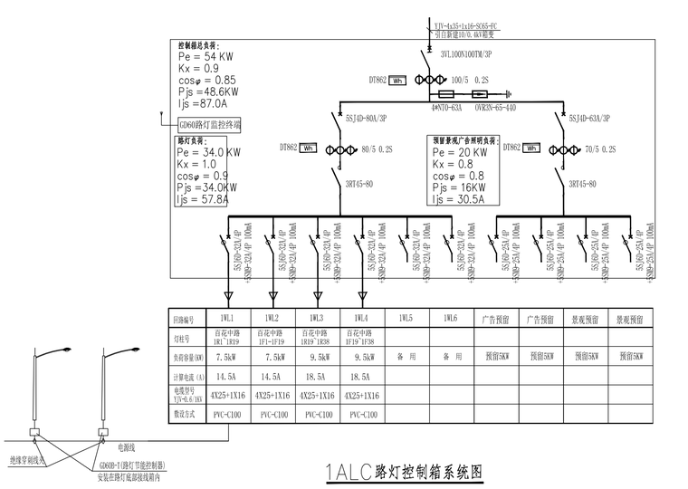 [贵州]主干路双向六车道照明施工设计(2020)