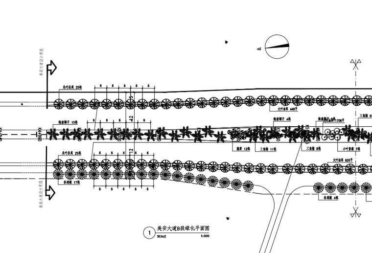 [海南]路网贯通工程道路绿化景观施工图