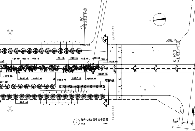 [海南]路网贯通工程道路绿化景观施工图