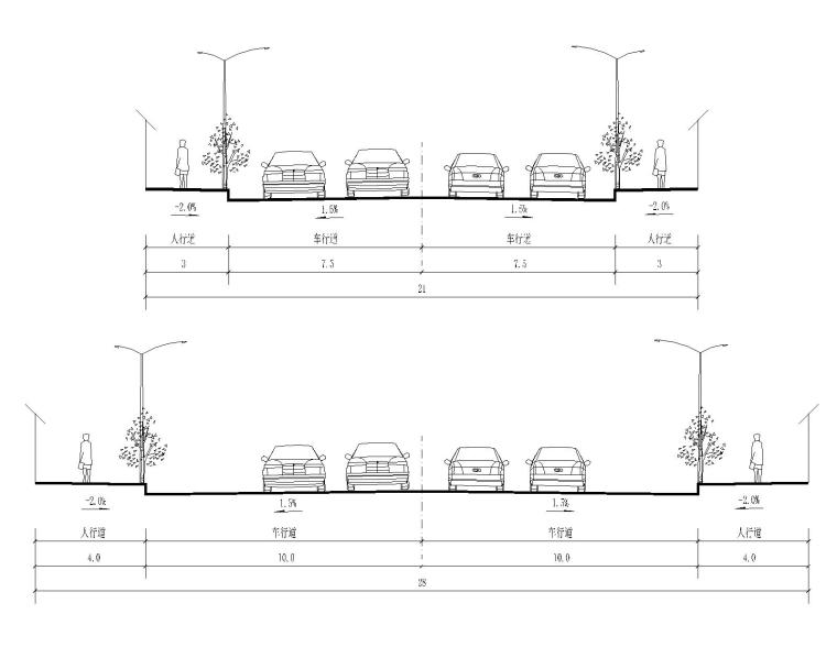 双向四车道城市次干路道路交通管综施工图