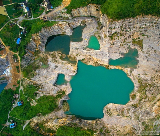 航拍铜锣山国家矿山公园