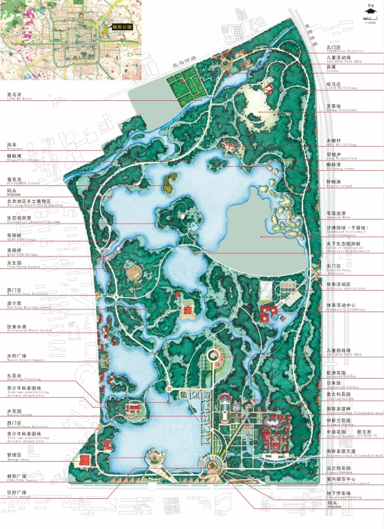 北京朝阳公园总平面图