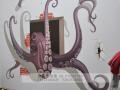 烟台惊现大章鱼~~烟台手绘墙 3D立体画 烟台墙体彩绘 文化墙彩绘