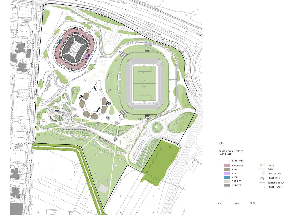 公园平面图 park level plan-stozice体育公园第14张图片