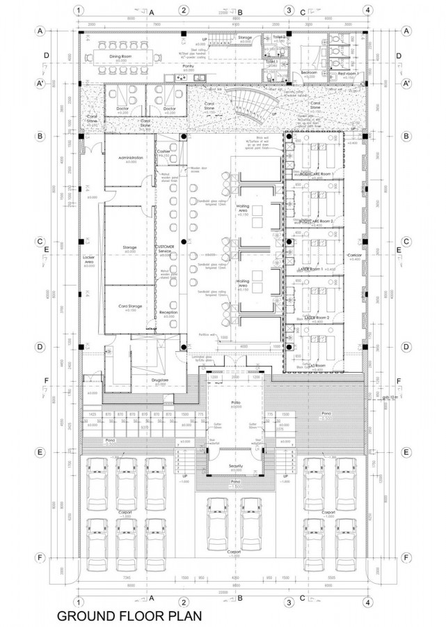 底层平面图 ground floor plan-娜塔莎皮肤护理中心第18张图片