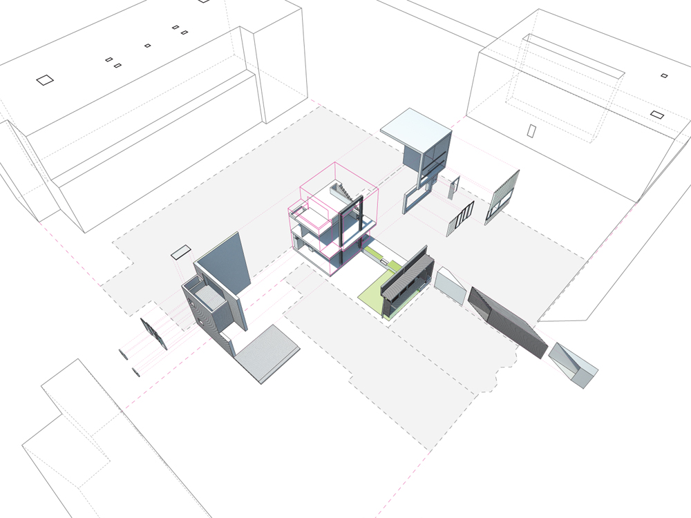 plan 02 平面03 plan 03 剖面图 section 位置图 situation 展开轴测