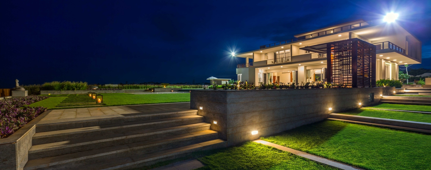 印度金奈海滨住宅外部夜景实景图 印度金奈海滨住宅外部夜景实景图
