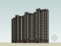 artdeco风格高层住宅建筑sketchup模型 含户型图