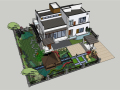 中式别墅su模型（含CAD方案）