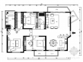 雅致简约现代三居室样板间CAD装修施工图（含效果）