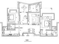 [江苏]现代简约原木三居室住宅空间设计施工图（附效果图）
