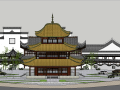 中式小岛古建筑会所模型(SU模型)