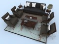 复古沙发3D模型下载
