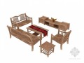 木质沙发组合3D模型下载