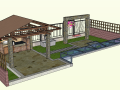 中式风格小庭院设计（SU模型）