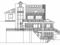 某坡地上二层北美风情别墅施工图（350平米南入口）