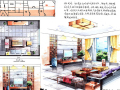 [室内快题设计]家装餐厅、客厅、书房、卧室高清手绘图