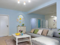 淡蓝色温馨家装，一百一十平米现代简约三居室！
