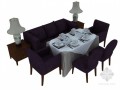 欧式休闲餐桌3D模型下载