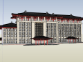 唐代风格酒店建筑设计模型
