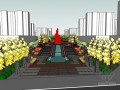 城市中轴广场SketchUp模型下载