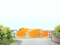 Peter Cook 公布伯恩茅斯艺术大学创意中心方案，用橙色交叉木材