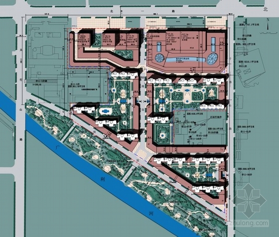 高层新古典风格城市综合体建筑总平面图