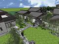 [景观场景模型]中式庭院住宅院子景观模型