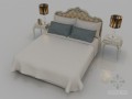清新舒适床具3D模型下载