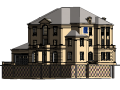 BIM模型-revit模型-法式别墅单幢正面附材质