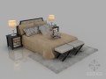 舒适现代床3D模型下载