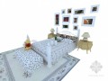 田园风格双人床3D模型下载
