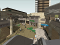 现代下沉式广场与大型商业建筑sketchup模型