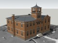 学校欧式建筑SketchUp模型下载