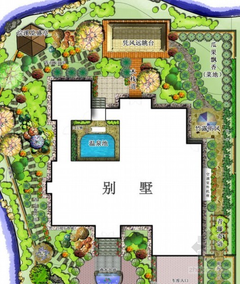 [分享]别墅中式庭院设计方案资料下载