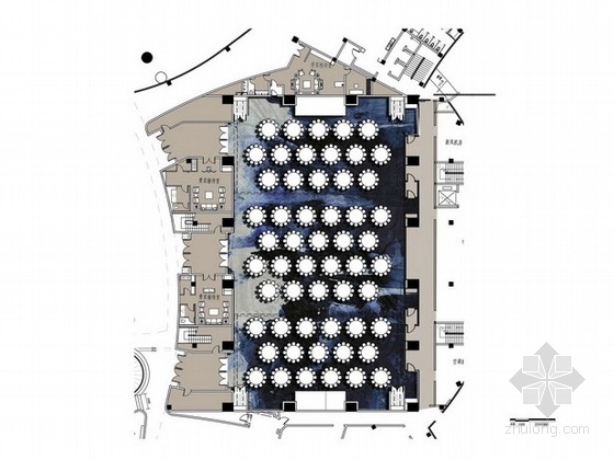 [苏州]首建特色精品五星级酒店设计方案宴会厅平面图