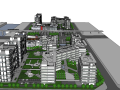 办公、居住综合区规划方案设计（SU模型）