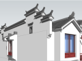 中式风格徽派联排别墅住宅sketchup模型