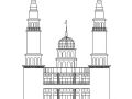 伊斯兰风格建筑某清真寺建筑施工图（附建筑效果图）