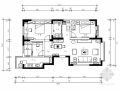 [新疆]115平田园风情三室两厅样板间CAD装修施工图（含效果）
