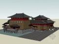 唐代古建筑sketchup模型下载