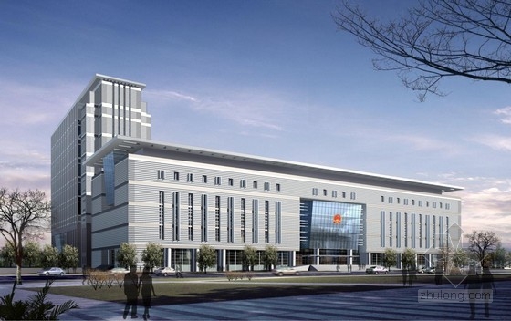 [郑州]玻璃体入口上倾立面市级机关办公楼建筑设计方案文本(含cad)