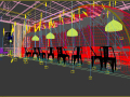 复古餐厅3D成套模型下载（附效果图）