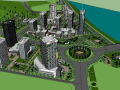 安康未来城市规划设计建筑SU模型