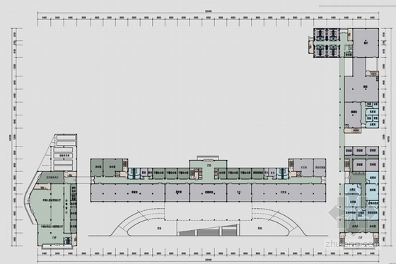 现代风格政府应急指挥中心建筑平面图