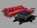 L型沙发组合3D模型下载