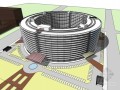 圆柱形办公建筑SketchUp模型下载