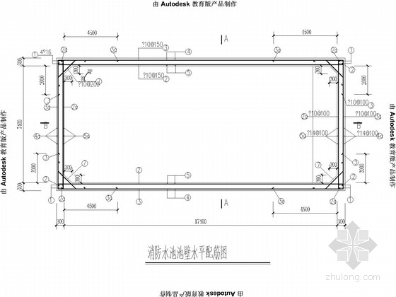 消防水池池壁水平配筋图