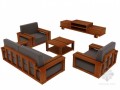 木质沙发3D模型下载